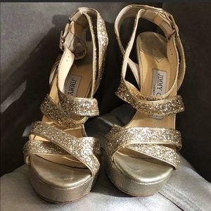 JIMMY CHOO Vamp Heels - GOLD